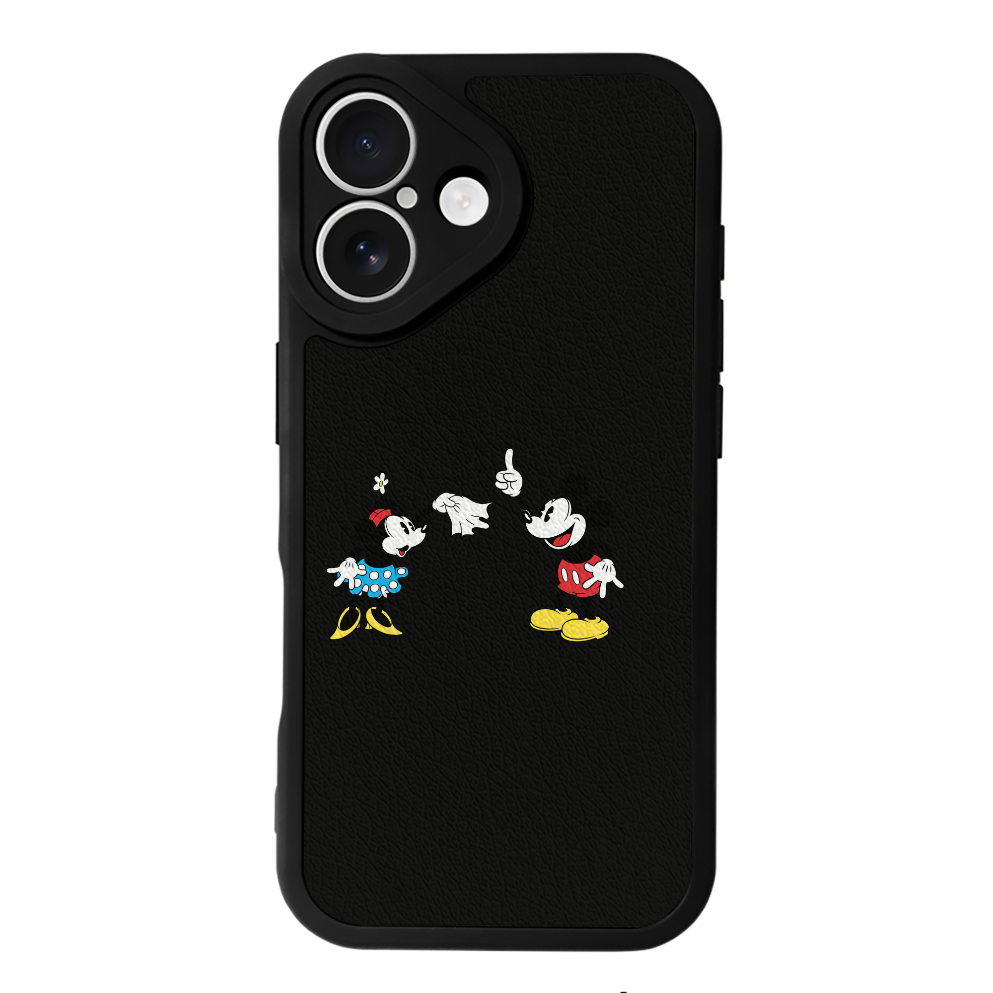 （画像用） ミッキーマウス Mickey Mouse 【iPhone 16シリーズ対応】シリコンスマホケース（レザー調） 材質：シリコン